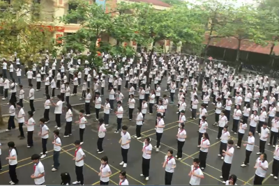 Trường THCS Gia Thủy: Đồng diễn Vovinam – Một bài võ, ngàn cảm xúc